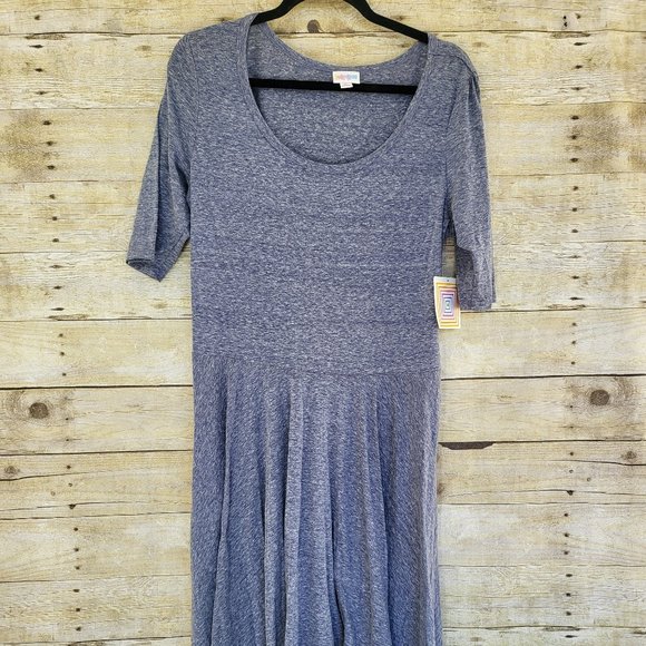 LuLaRoe Nicole Dress XL - Soft Heathered Blue - Picture 1 of 7